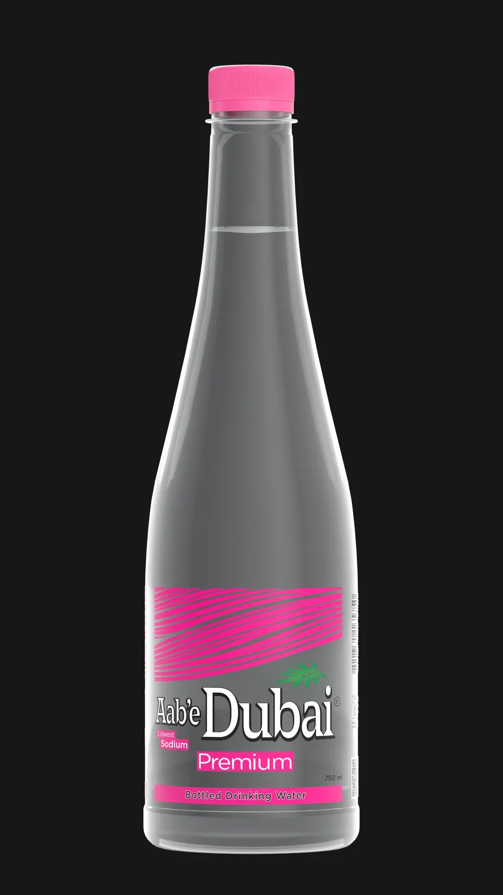 Bottle with the English Aab'e Dubai Premium label.